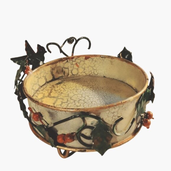 Decorative Metal Candle holder Cardinal Bird Leaf Rustic Cottage Cabin Lodge - Picture 5 of 9